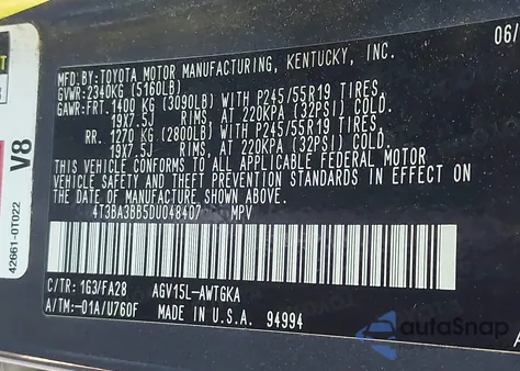 2013 Toyota Venza Le from USA, damaged, VIN 4T3BA3BB5DU048407